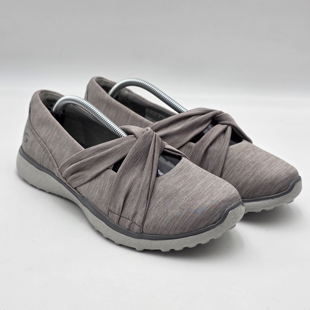 Skechers Shoes Women's 9 Microburst Knot Concerned Mary Jane Gray Comfort 23562